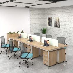 Cụm Bàn Làm Việc 6 Người Chân Oval Nd121
