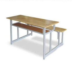 Bàn Học Sinh Gỗ Cao Su Ghế Liền HS11