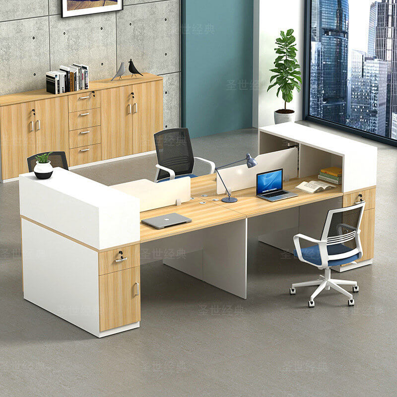 Cụm bàn làm việc 4 người hiện đại.