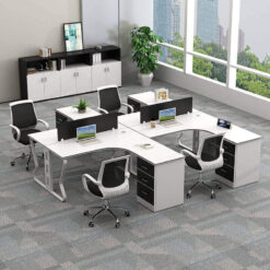 Cụm bàn làm việc gỗ công nghiệp 4 người ND163