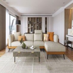 Ghế sofa góc da+kết hợp nỉ cao cấp SF-13